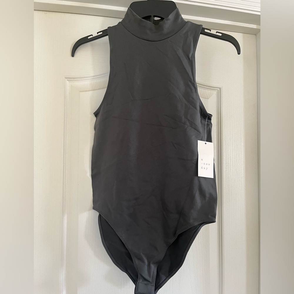 NWT A New Day Mock Neck Bodysuit Gray
